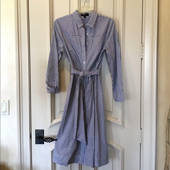 J. Crew Dresses & Skirts - J Crew button down dress poplin stripe size 8